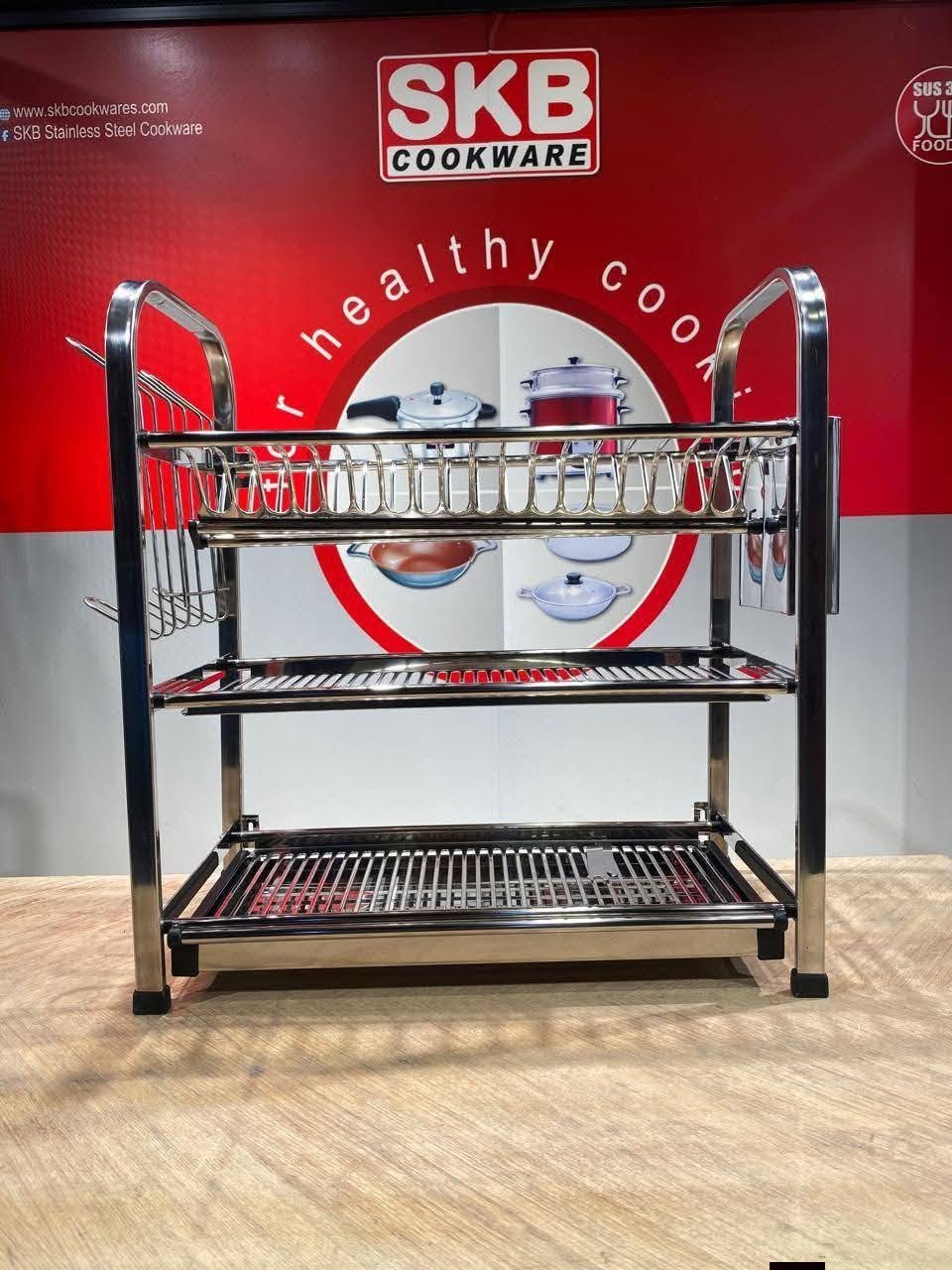 SKB 3-Tier Stainless Steel Dish Rack